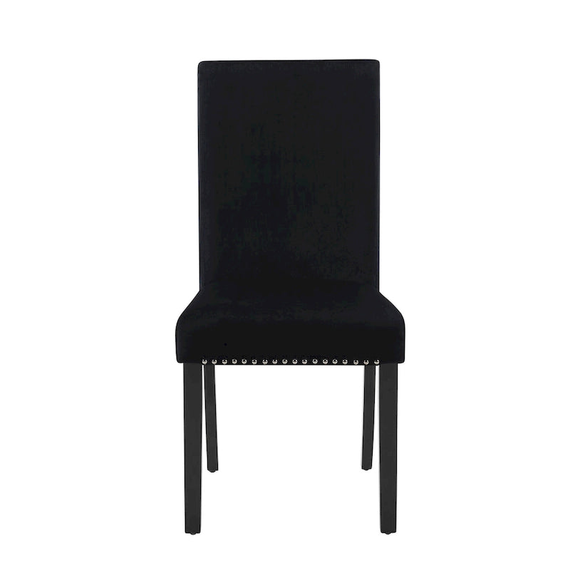 Velvet Parsons Dining Chair with Chrome Nailhead Trim, Set of 2, 3 Colors