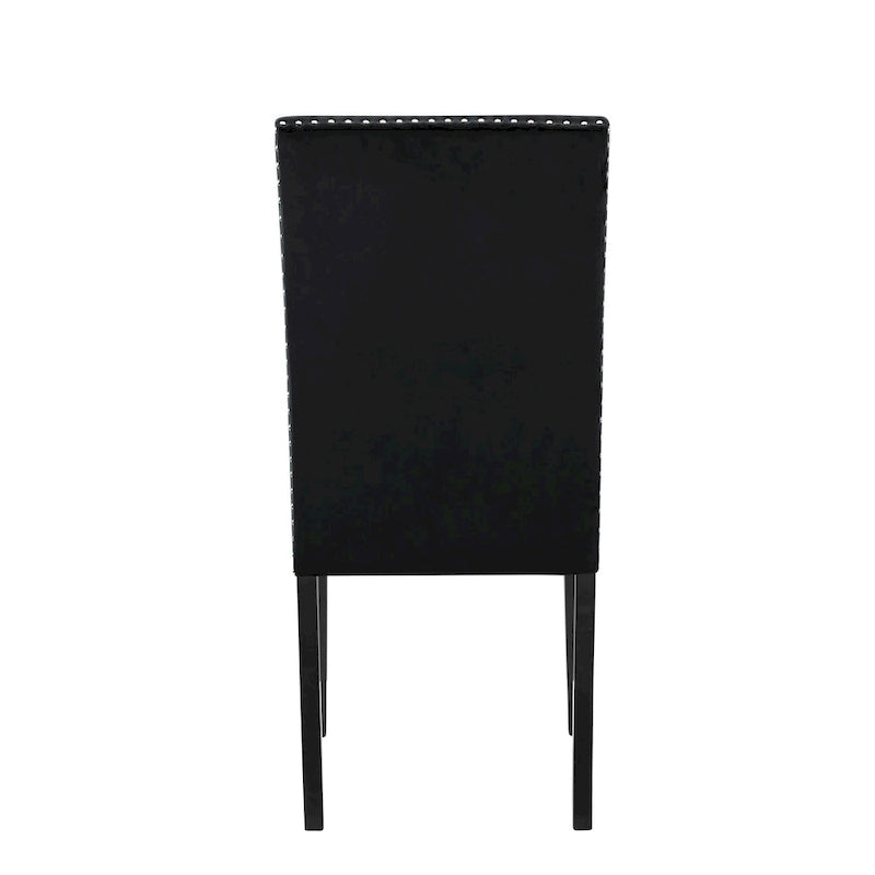 Velvet Parsons Dining Chair with Chrome Nailhead Trim, Set of 2, 3 Colors