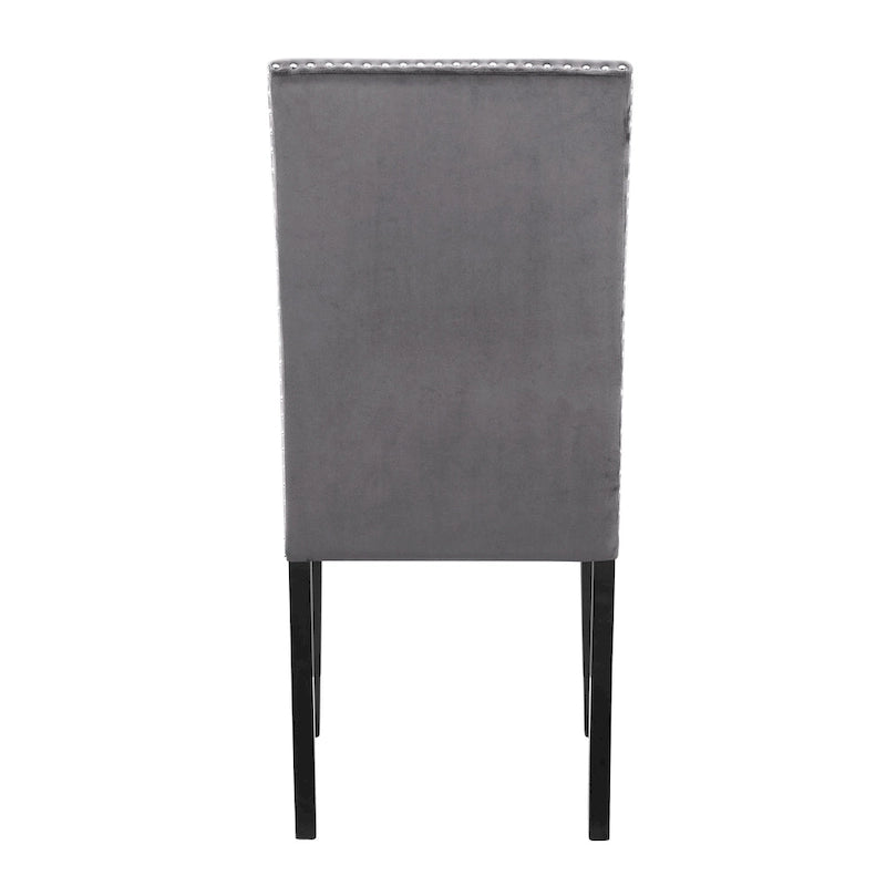 Velvet Parsons Dining Chair with Chrome Nailhead Trim, Set of 2, 3 Colors