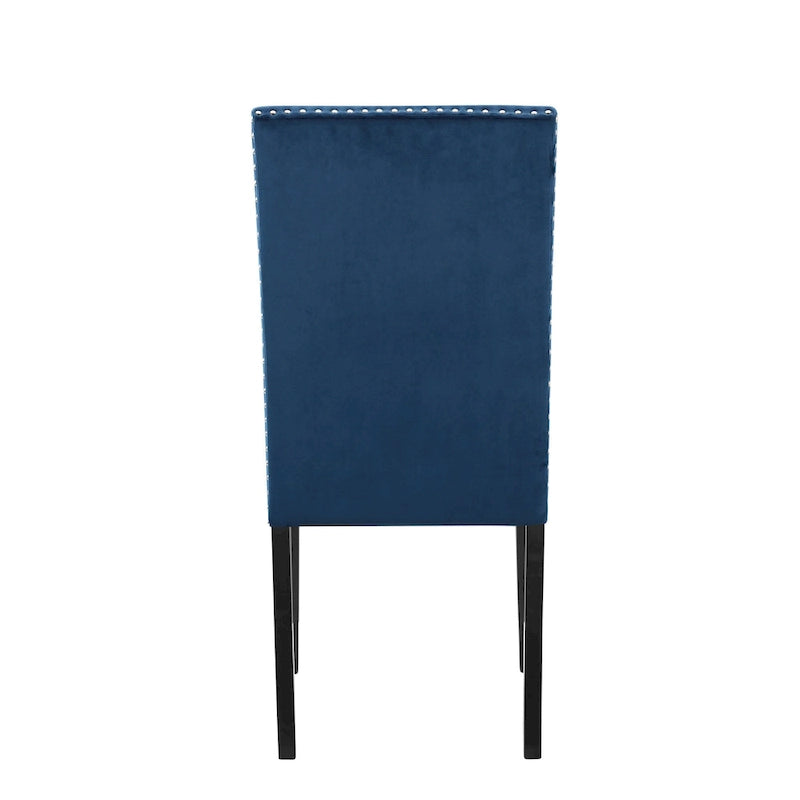 Velvet Parsons Dining Chair with Chrome Nailhead Trim, Set of 2, 3 Colors