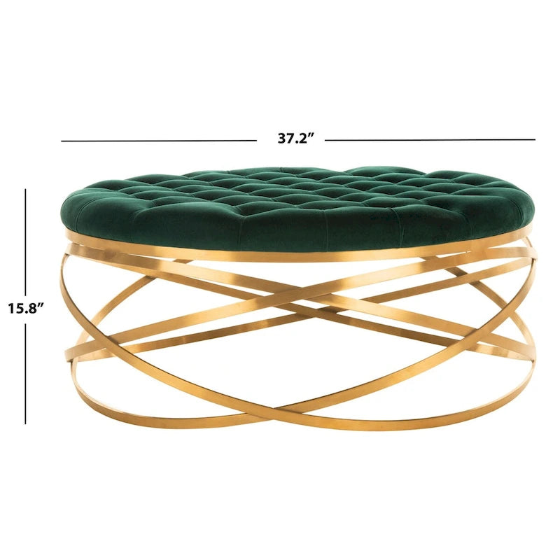 SAFAVIEH Couture Betta Tufted Velvet Ottoman