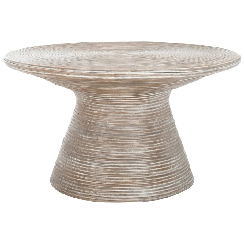 SAFAVIEH Zinca Pedestal Metal Round Coffee Table - 31.5 W x 31.5 L x 17.7 H - 32Wx32Dx18H