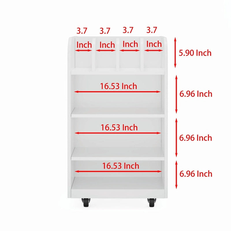 4-Tier Kitchen Island Cart with Spice Rack & Locking Casters