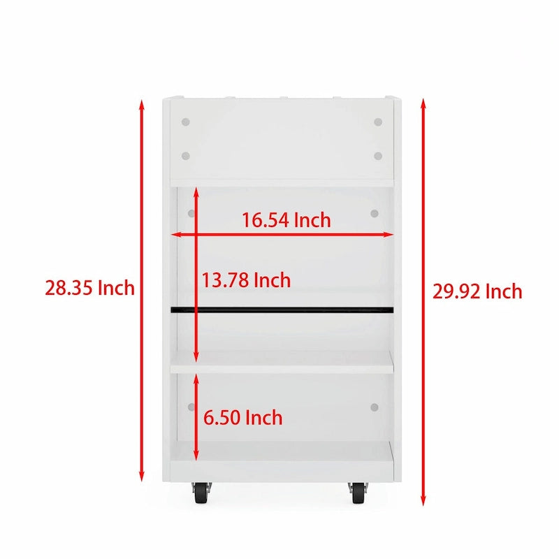 4-Tier Kitchen Island Cart with Spice Rack & Locking Casters