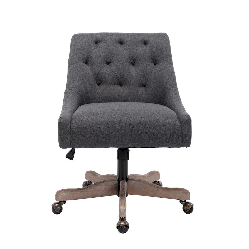 Tufted Fabric Swivel Desk Chair with Adjustable Height and Casters, 5 Colors