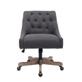 Tufted Fabric Swivel Desk Chair with Adjustable Height and Casters, 5 Colors