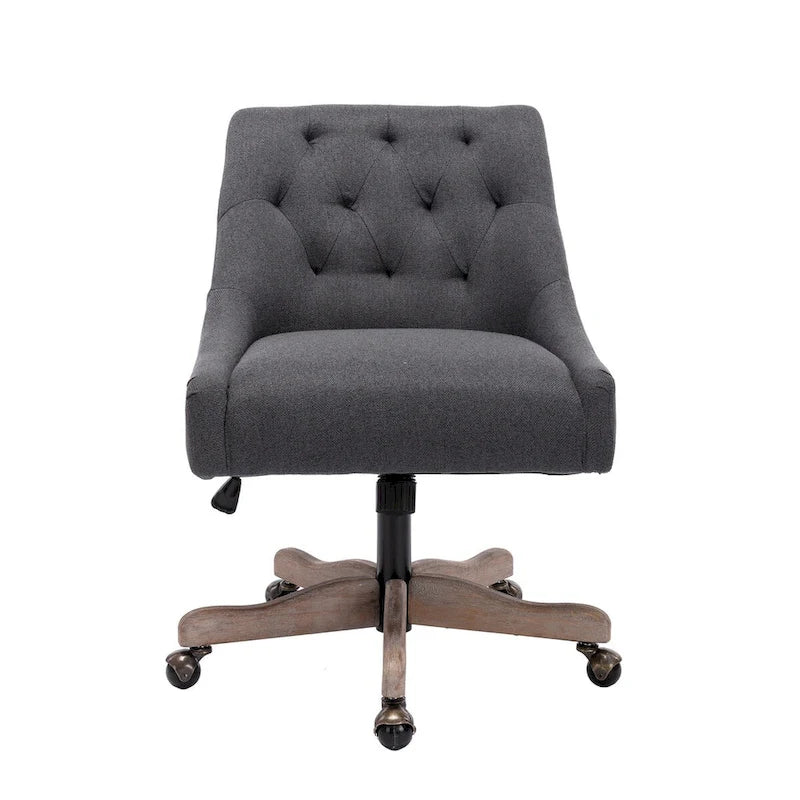 Tufted Fabric Swivel Desk Chair with Adjustable Height and Casters, 5 Colors