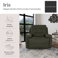 Zero Gravity Power Recliner with Adjustable Headrest and USB Charging Ports, Charcoal Khaki