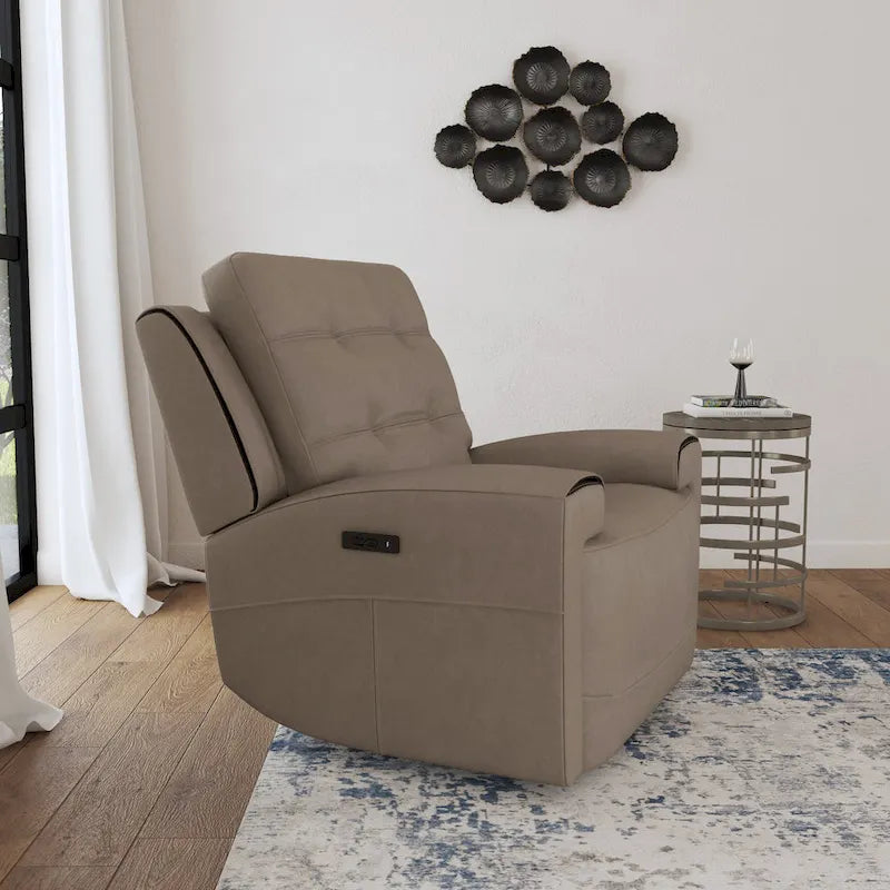 Zero Gravity Power Recliner with Adjustable Headrest and USB Charging Ports, Charcoal Khaki
