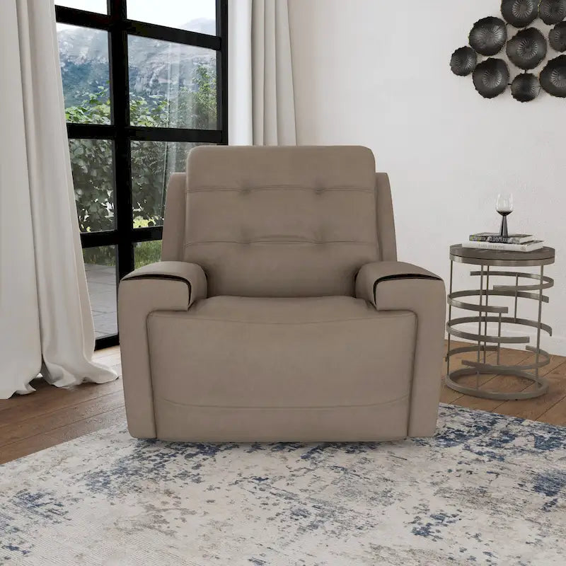 Zero Gravity Power Recliner with Adjustable Headrest and USB Charging Ports, Charcoal Khaki