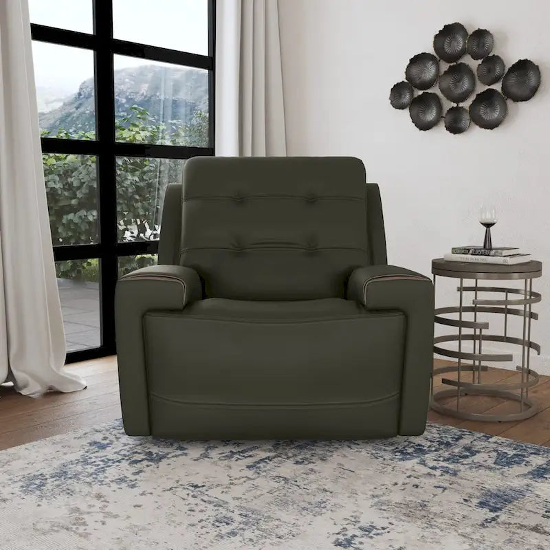 Zero Gravity Power Recliner with Adjustable Headrest and USB Charging Ports, Charcoal Khaki