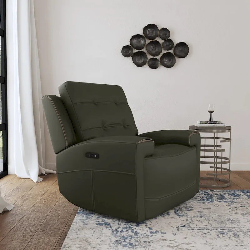 Zero Gravity Power Recliner with Adjustable Headrest and USB Charging Ports, Charcoal Khaki