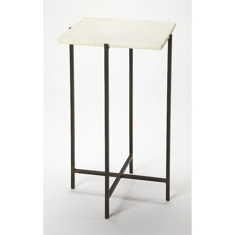Nigella square Marble & Metal Accent Table