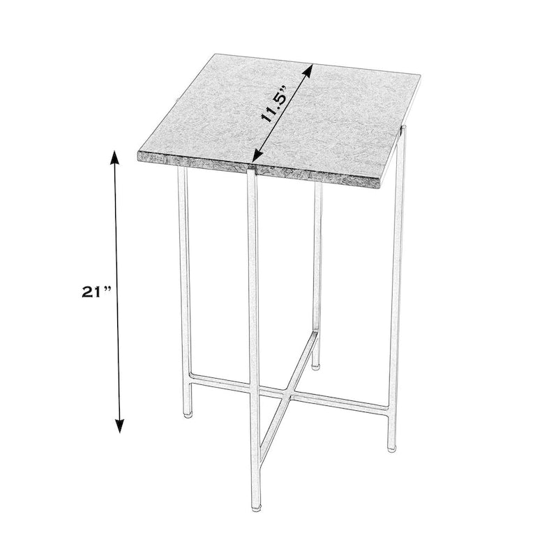 Nigella square Marble & Metal Accent Table