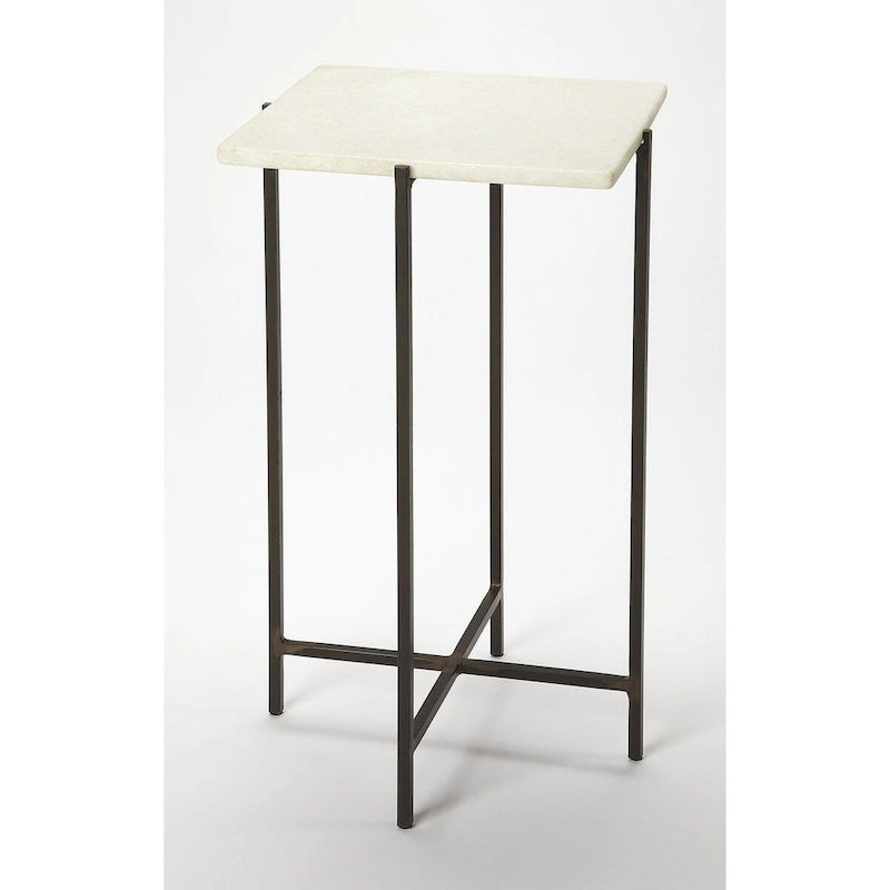 Nigella square Marble & Metal Accent Table