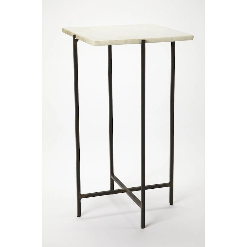 Nigella square Marble & Metal Accent Table